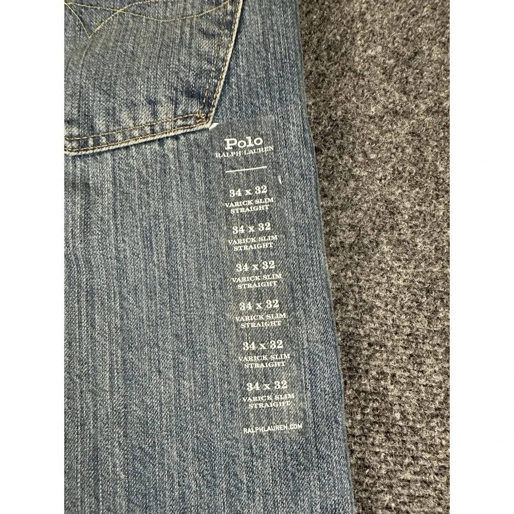 Polo Ralph Lauren The Varick Slim Straight 1967 Jeans 34 X 32 Medium Wash Blue